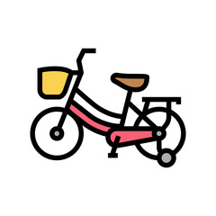bicycle kid leisure color icon vector illustration
