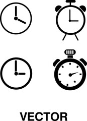 Clock vector icon set trendy style illustration on white background..eps