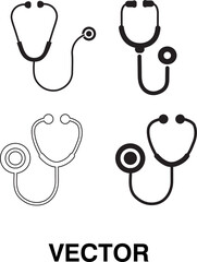 Doctor stethoscope icon set. Stethoscope icon. medicine illustration on white background