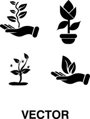 Plant icon set vector, plant illustration on white background..eps