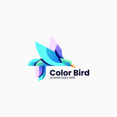 Fototapeta na wymiar Vector Logo Illustration Color Bird Gradient Colorful Style