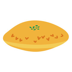 シンプルなカレーパンのイラスト