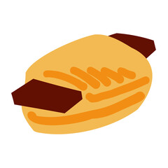 シンプルなチョコデニッシュのイラスト