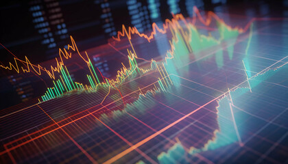 Futuristic financial trading chart