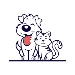 Obraz premium Modern Cat Dog Logo Vector for Pet Business Branding
