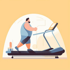 man running on a treadmill. Created with generative Ai technology