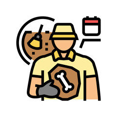 paleontologist worker color icon vector illustration