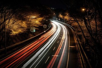 traffic at night created with Generative AI technology