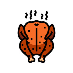 Fototapeta premium chicken smoked color icon vector illustration