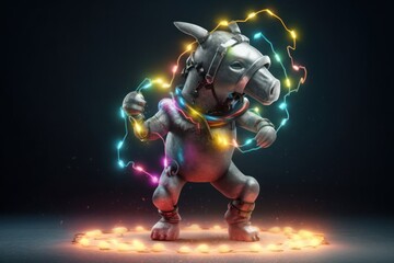 Fototapeta premium Donkey Funky Dancer Ready To Dance Generative AI