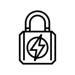 security electricity line icon vector illustration