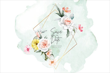 beautiful watercolor floral frame template