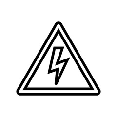 attention electricity line icon vector illustration