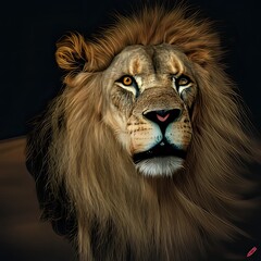 Majestic Feline: Lion Wildlife Generativa Ai