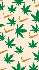 weed plant and cigars phone screen wallpaper