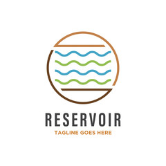 Water logo with minimalist lines, suitable for business of swimming pool, dam, lake etc