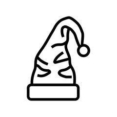 hat elf christmas cute line icon vector illustration