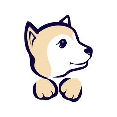 vector cute dog illustration logo