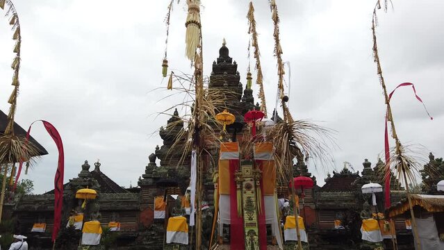 Temple in Bali Batubulan Indonesia Entrance Gate Pura Puseh Hindu Architecture Panoramic Religious Landmark