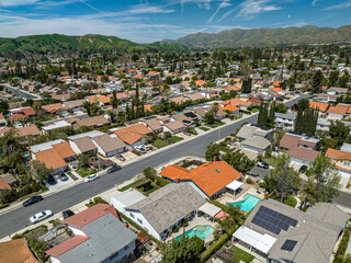 Aerial View of a Suburban Southern California Neighborhood