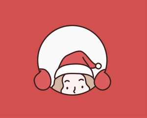 Santa Claus flat design. Hand drawn style vector design illustrations.