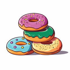 Cartoon flat color of delicious chees meat beef burger vector illustration