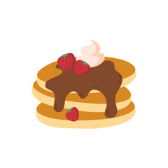 flat happy pancake day illustration