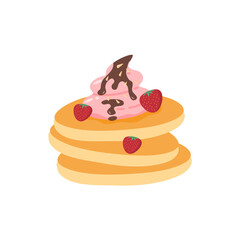 hand drawn happy pancake day illustration