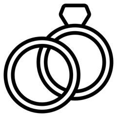 wedding rings icon outline style. Suitable for website design, logo, app, UI, and ETC.