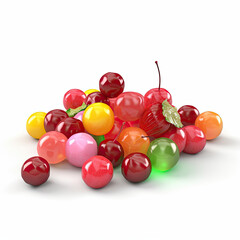 Obraz premium Candy on white background, isometric. Generative AI