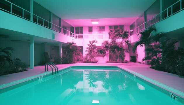 Vaporwave Hotel Pool © Cloudspit
