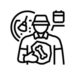 paleontologist worker line icon vector illustration