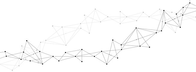 Network polygonal connect lines and dots technology background template.