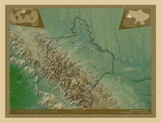 Ivano-Frankivs'k, Ukraine. Physical. Labelled points of cities