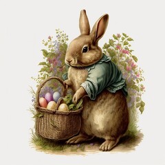 How to Create a Festive and Fun Easter Basket for Your Bunny (ai generated)