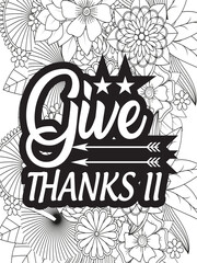 Religious Quotes Coloring pages. Coloring page for adults and kids. Vector Illustration.