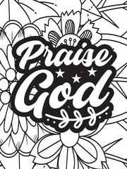 Religious Quotes Coloring pages. Coloring page for adults and kids. Vector Illustration.