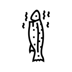 fish smoked line icon vector illustration