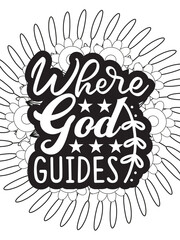 Religious Quotes Coloring pages. Coloring page for adults and kids. Vector Illustration.