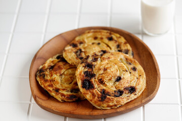 Roti Canai Coklat or Roti Maryam Cokleat, Chocolate Canai Bread