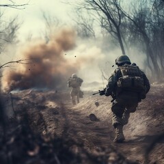 Fototapeta premium military training combat