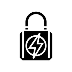 security electricity glyph icon vector illustration