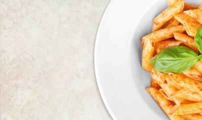 Tasty Pasta noodles with creamy sauce.