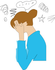 illustration of woman with anxiety 