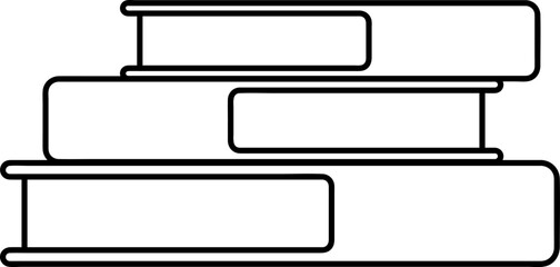 Minimalist Book Stack Outline Vector Illustration