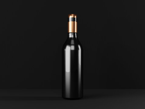 Luxury Wine Bottle with Box in dark background 1