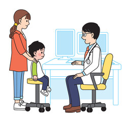受診する親子・男の子