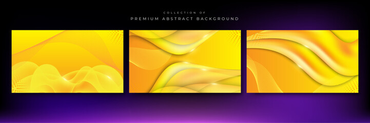 Geometric orange yellow shapes abstract modern technology background design. Vector abstract graphic presentation design banner pattern wallpaper background web template.