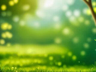 Obraz premium Green blurred background and sunlight