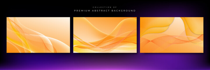 Vector orange yellow gradient dynamic abstract lines background